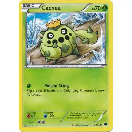 Pokemon Trading Card Game Black & White Plasma Freeze Common Cacnea #9 [Lightly Played]