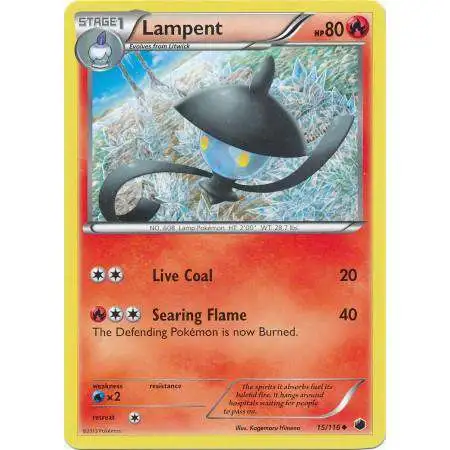 Pokemon Trading Card Game Black & White Plasma Freeze Uncommon Lampent #15
