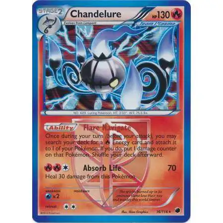 Pokemon Trading Card Game Black & White Plasma Freeze Rare Holo Chandelure #16