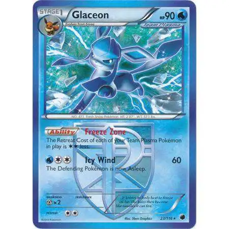 Pokemon Trading Card Game Black & White Plasma Freeze Rare Glaceon #23 [Heavily Played]