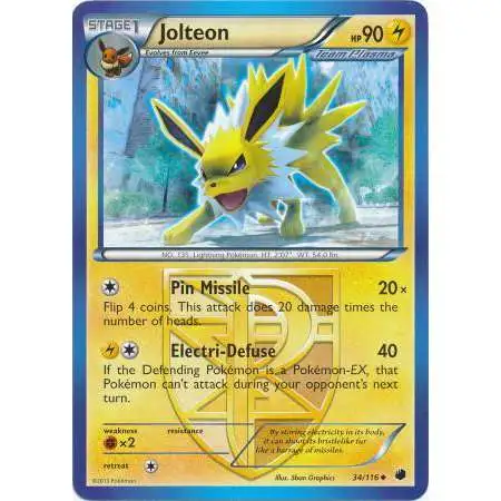 Pokemon Trading Card Game Black & White Plasma Freeze Uncommon Jolteon #34