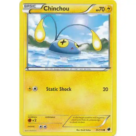 Pokemon Trading Card Game Black & White Plasma Freeze Common Chinchou #35