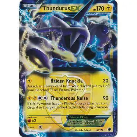 Pokemon Trading Card Game Black & White Plasma Freeze Ultra Rare Thundurus EX #38 [Lightly Played]