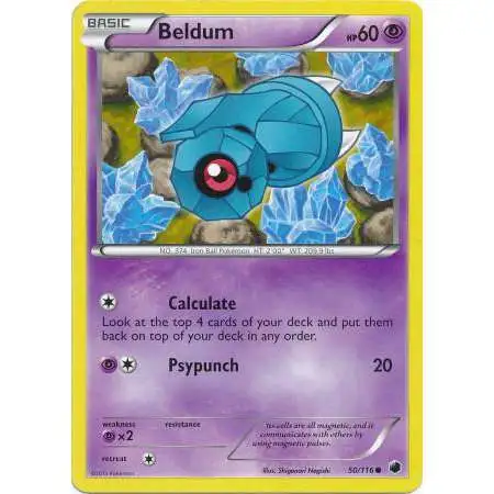 Pokemon Trading Card Game Black & White Plasma Freeze Common Beldum #50 [Reverse Holo]