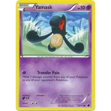 Pokemon Trading Card Game Black & White Plasma Freeze Common Yamask #54