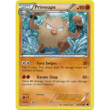 Pokemon Trading Card Game Black & White Plasma Freeze Common Primeape #60 [Reverse Holo]