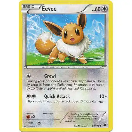 Pokemon Trading Card Game Black & White Plasma Freeze Common Eevee #89