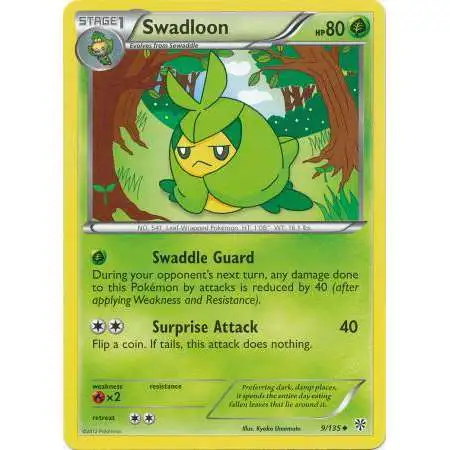 Pokemon Trading Card Game Black & White Plasma Storm Reverse Holo Swadloon #9 [Lightly Played]