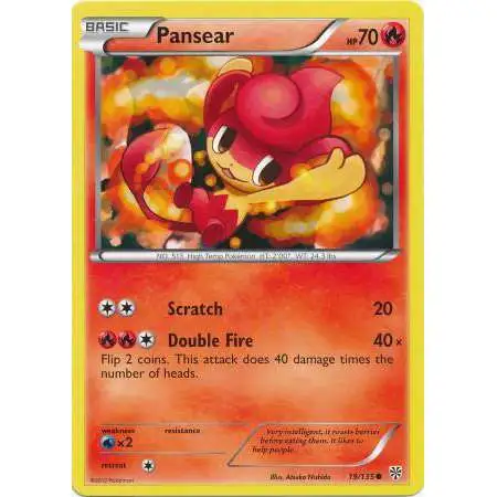 Pokemon Trading Card Game Black & White Plasma Storm Reverse Holo Pansear #19 [Lightly Played]