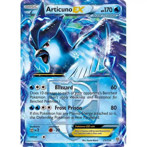 Pokemon Trading Card Game Black & White Plasma Storm Ultra Rare Articuno EX #25 [Lightly Played]