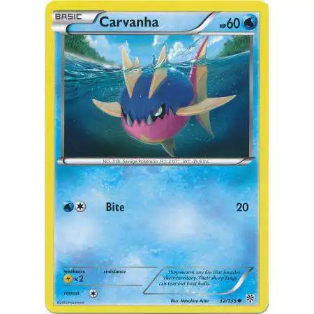Pokemon Trading Card Game Black & White Plasma Storm Reverse Holo Carvanha #32 [Lightly Played]