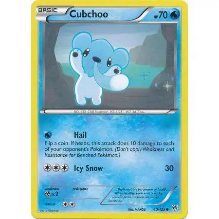 Pokemon Trading Card Game Black & White Plasma Storm Reverse Holo Cubchoo #40 [Lightly Played]