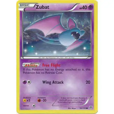 Pokemon Trading Card Game Black & White Plasma Storm Common Zubat #53