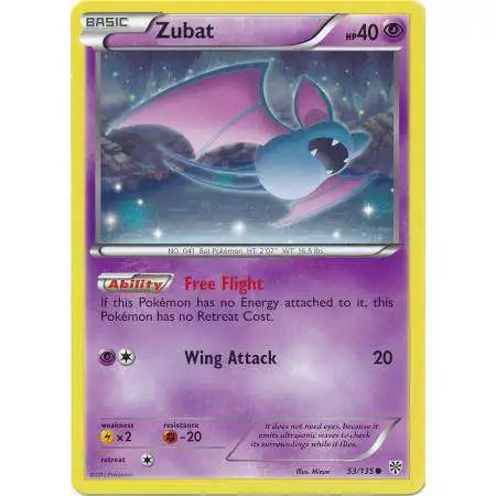 Pokemon Trading Card Game Black & White Plasma Storm Common Zubat #53 [Lightly Played]