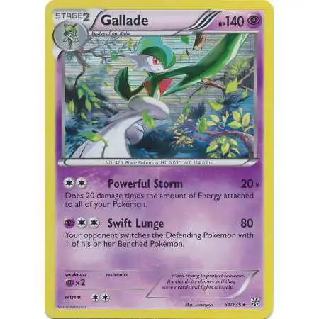 Pokemon Trading Card Game Black & White Plasma Storm Rare Holo Gallade #61