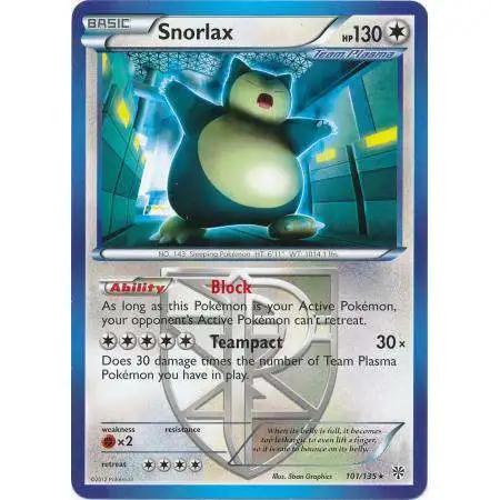 Pokemon Trading Card Game Black & White Plasma Storm Rare Snorlax #101