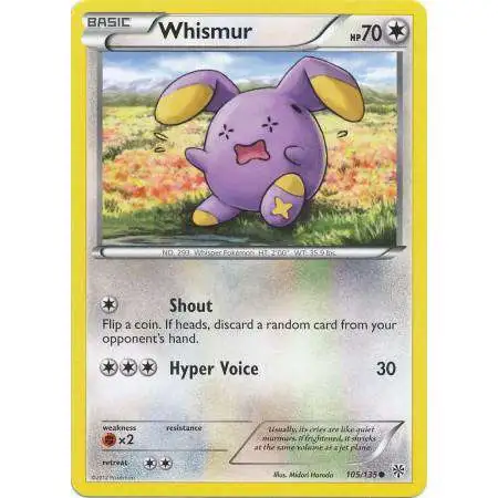 Pokemon Trading Card Game Black & White Plasma Storm Common Whismur #105