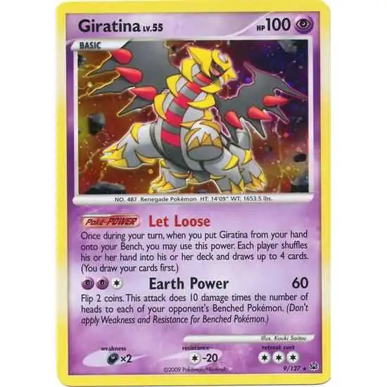 Pokemon Platinum Holo Rare Giratina #9 [Moderately Played]