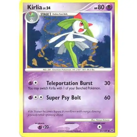Pokemon Platinum Uncommon Kirlia #51 [Moderately Played]
