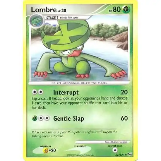 Pokemon Platinum Uncommon Lombre #52 [Lightly Played]