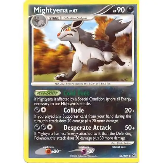 Pokemon Platinum Uncommon Mightyena #54 [Moderately Played]