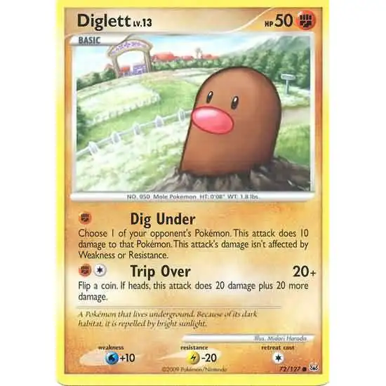 Pokemon Platinum Common Diglett #72 [Lightly Played]