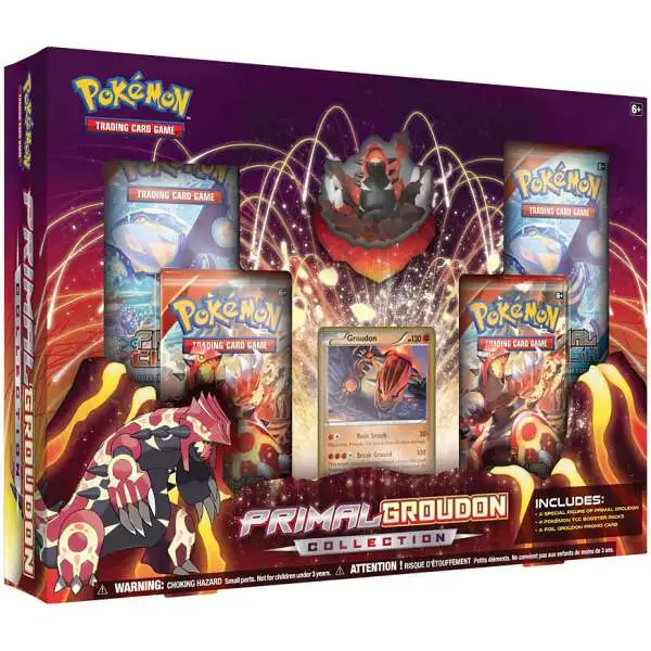 Pokemon XY Primal Groudon Figure Collection [4 Booster Packs, Figure & Promo Card]