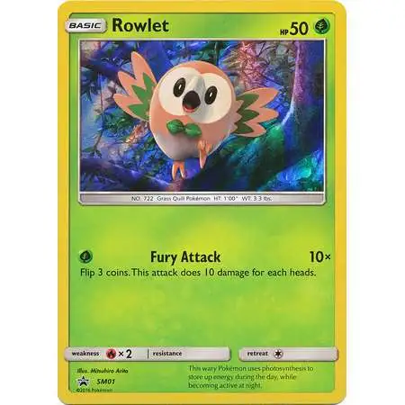 Pokemon Sun & Moon Promo Holo Rare Rowlet SM01
