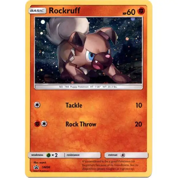 Pokemon Sun & Moon Promo Holo Rare Rockruff SM06