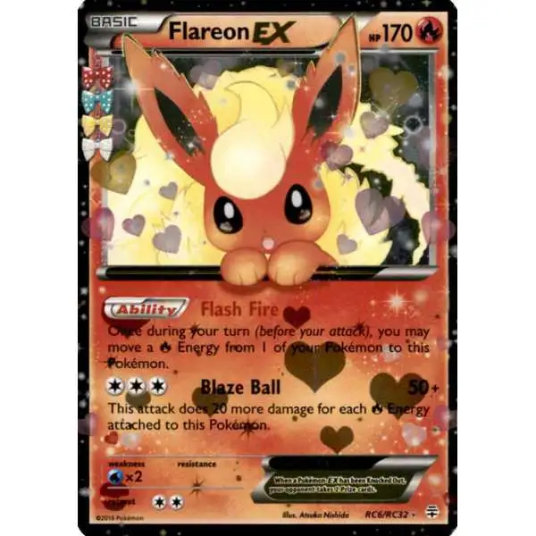 Pokemon X & Y Generations Radiant Collection Ultra Rare Flareon EX RC6 [Lightly Played]
