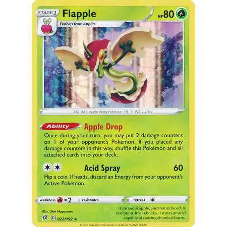 Pokemon Trading Card Game Sword & Shield Rebel Clash Rare Holo Flapple #22