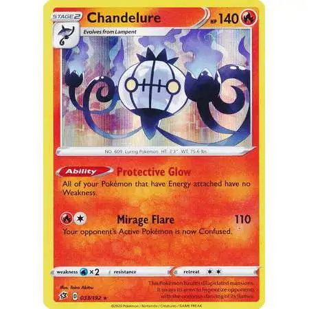 Pokemon Trading Card Game Sword & Shield Rebel Clash Rare Holo Chandelure #33