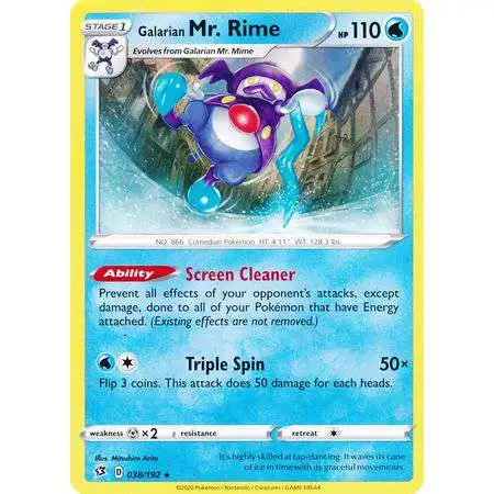 Pokemon Trading Card Game Sword & Shield Rebel Clash Rare Galarian Mr. Rime #38