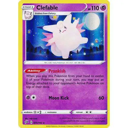 Pokemon Trading Card Game Sword & Shield Rebel Clash Rare Holo Clefable #75