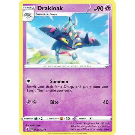 Pokemon Trading Card Game Sword & Shield Rebel Clash Uncommon Drakloak #90