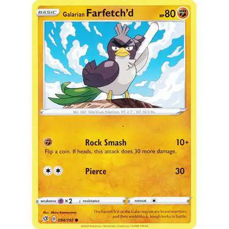 Pokemon Trading Card Game Sword & Shield Rebel Clash Common Galarian Farfetch'd #94