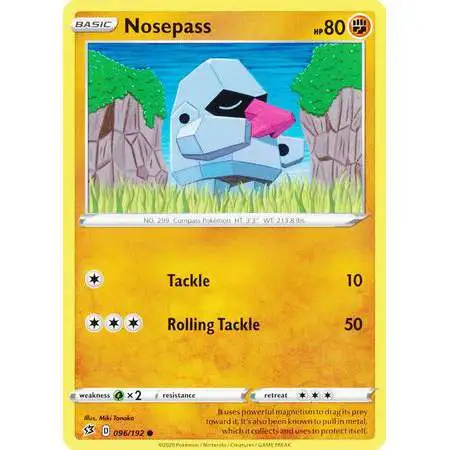 Pokemon Trading Card Game Sword & Shield Rebel Clash Common Nosepass #96