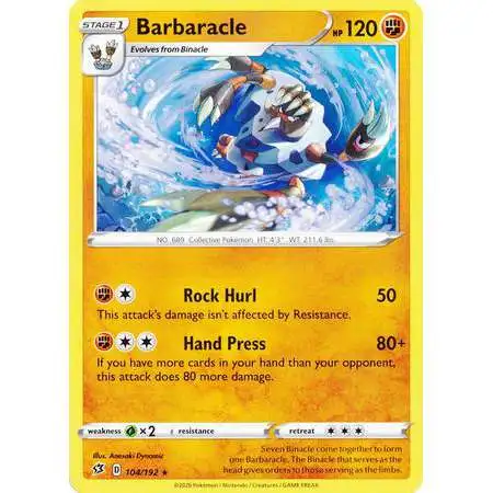 Pokemon Trading Card Game Sword & Shield Rebel Clash Rare Barbaracle #104