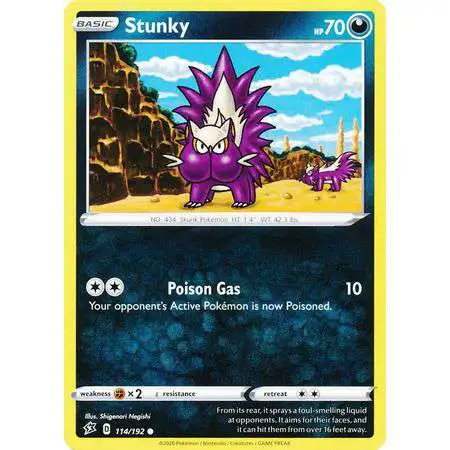 Pokemon Trading Card Game Sword & Shield Rebel Clash Common Stunky #114