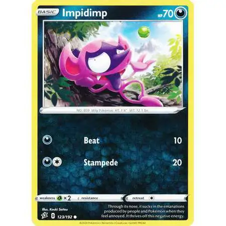 Pokemon Trading Card Game Sword & Shield Rebel Clash Common Impidimp #123