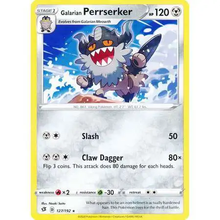 Pokemon Trading Card Game Sword & Shield Rebel Clash Rare Galarian Perrserker #127