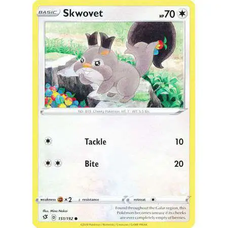 Pokemon Trading Card Game Sword & Shield Rebel Clash Common Skwovet #151