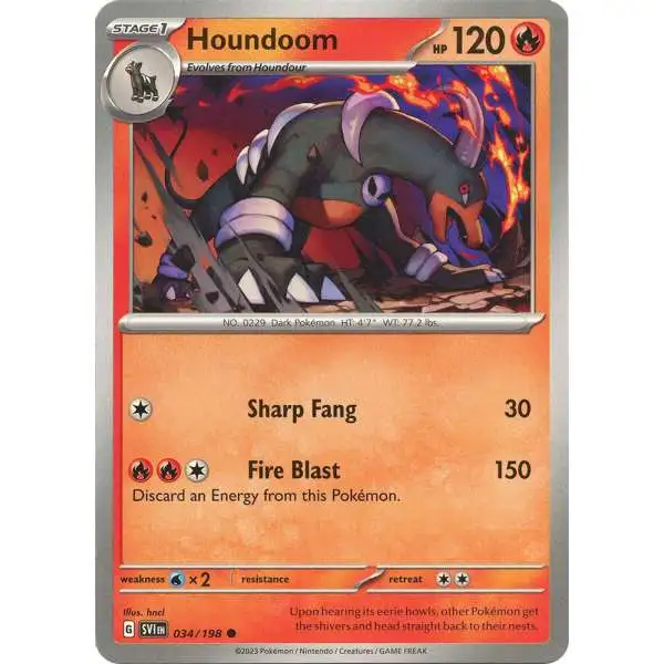 Pokemon Scarlet & Violet Base Set Common Houndoom #34