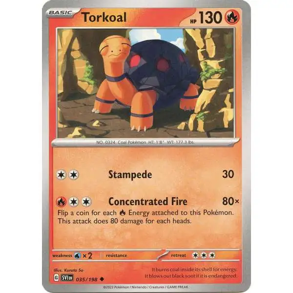 Pokemon Scarlet & Violet Base Set Uncommon Torkoal #35