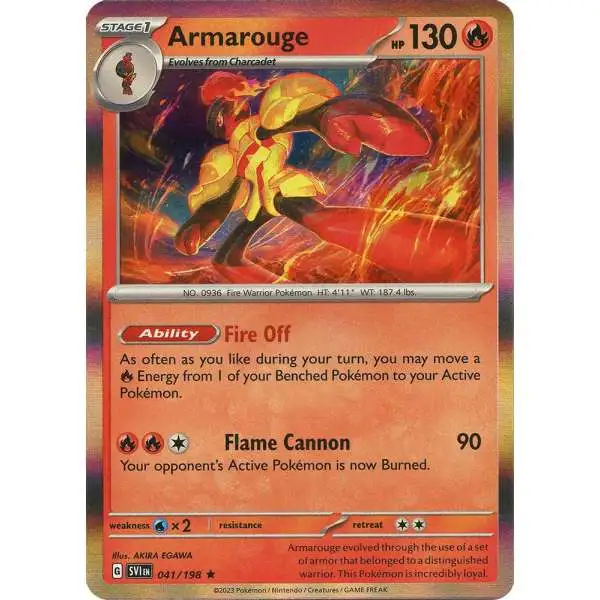 Pokemon Scarlet & Violet Base Set Holo Rare Armarouge #41/198