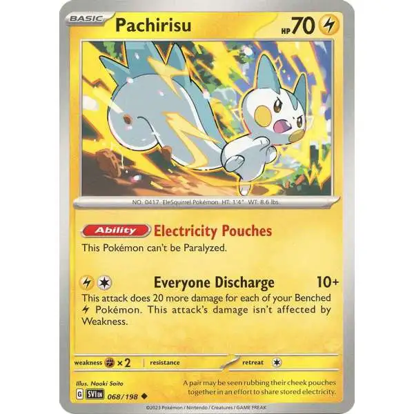 Pokemon Scarlet & Violet Base Set Uncommon Pachirisu #68
