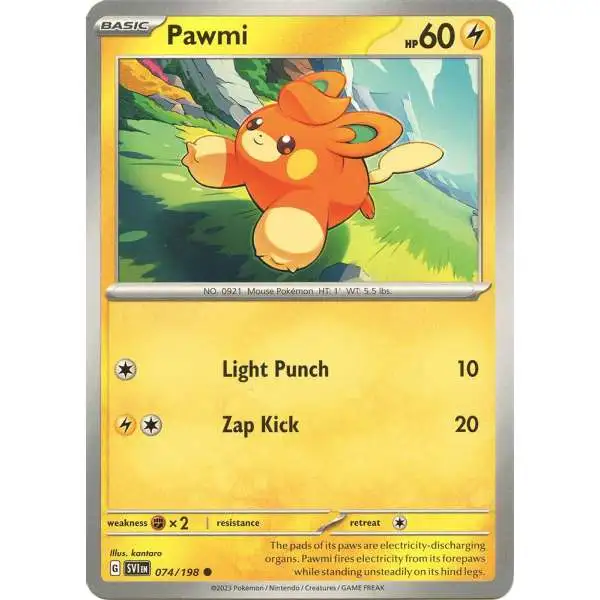 Pokemon Scarlet & Violet Base Set Common Pawmi #74