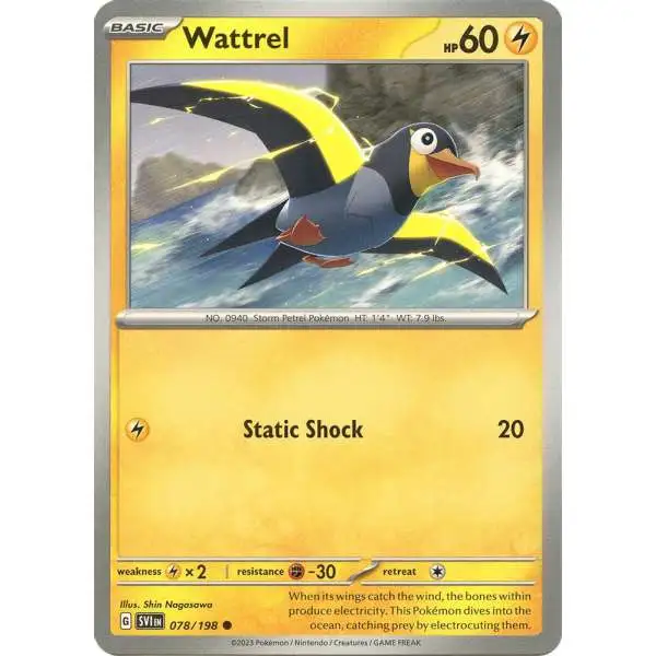 Pokemon Scarlet & Violet Base Set Common Wattrel #78/198