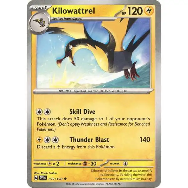 Pokemon Scarlet & Violet Base Set Uncommon Kilowattrel #79