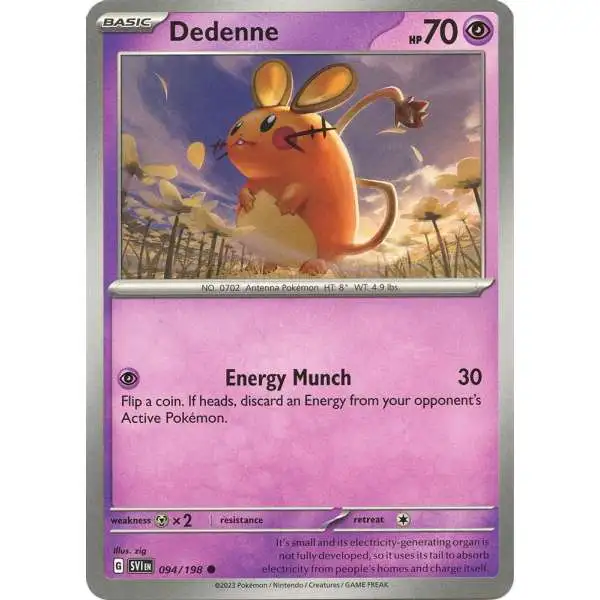 Pokemon Scarlet & Violet Base Set Common Dedenne #94